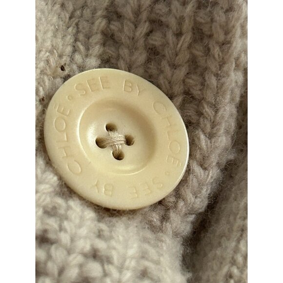 See by Chloe womens wool sweater Cardigan sz 6 embroidered Feminine Fairy Preppy - Picture 9 of 13